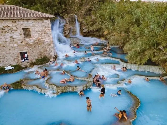 Framed Print : Toscane Italy, natural spa with waterfalls and hot springs at Saturnia thermal baths Framed Print : Toscane Italy, natural spa with waterfalls and hot springs at Saturnia thermal baths