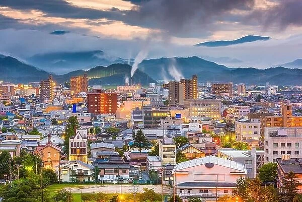 Tottori, Japan town skyline at twilight