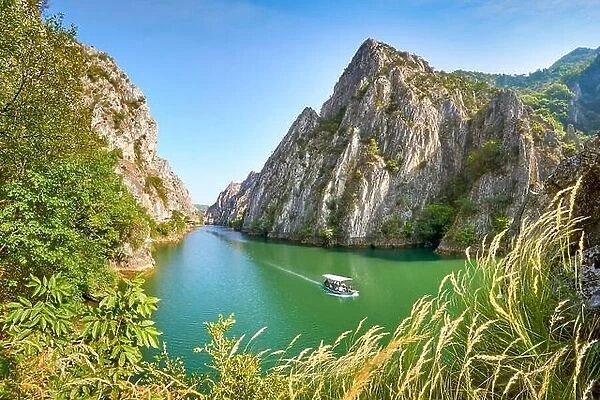Tourist boat on the lake, Matka Canyon, Macedonia