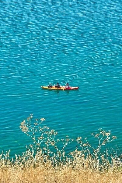 Tourist kayak on the Ohrid Lake, Republic of Macedonia, Balkans