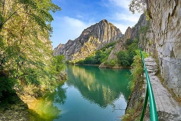 Tourist trail in the Matka Canyon, Macedonia