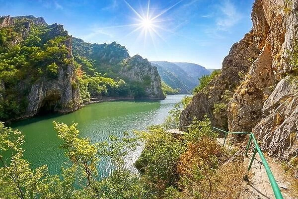 Tourist trail in the Matka Canyon near Skopje, Macedonia