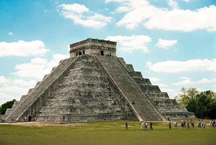 Framed Print : Tourists who arrive early avoid the crowds and hot midday sun at El Castillo (The Castle), also known as the Temple of Kukulcan Framed Print : Tourists who arrive early avoid the crowds and hot midday sun at El Castillo (The Castle), also known as the Temple of Kukulcan