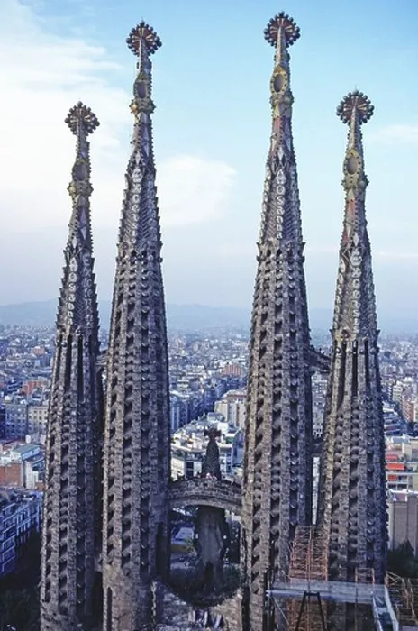 Framed Print : Four towers of the Sagrada Familia Antoni Gaudi cathedral Barcelona Spain Framed Print : Four towers of the Sagrada Familia Antoni Gaudi cathedral Barcelona Spain