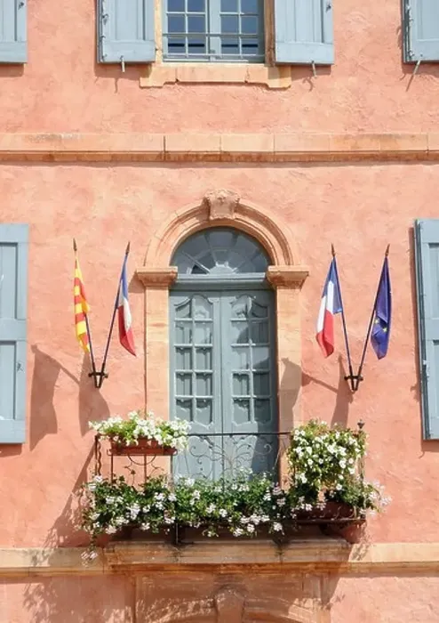 Framed Print : Town Hall in Roussillon, Vaucluse department, Provence region in France Framed Print : Town Hall in Roussillon, Vaucluse department, Provence region in France