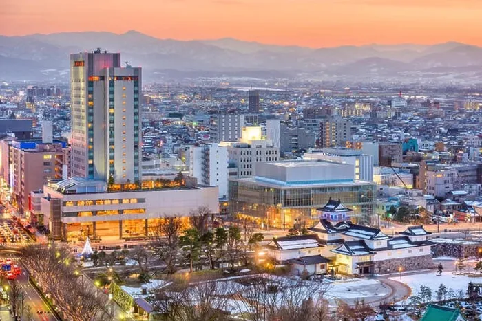 Framed Print : Toyama, Japan downtown city skyline Framed Print : Toyama, Japan downtown city skyline