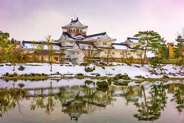 Framed Print : Toyama, Japan at Toyama Castle from the moat at twilight Framed Print : Toyama, Japan at Toyama Castle from the moat at twilight