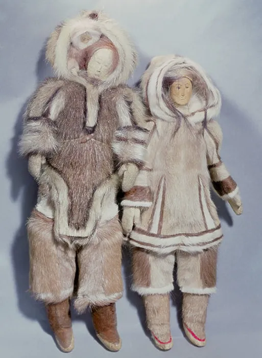 Framed Print : toys, dolls, 'Two women in fur clothing' Framed Print : toys, dolls, 'Two women in fur clothing'