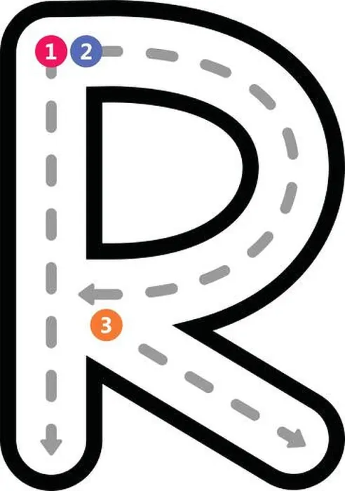 Framed Print : Tracing Alphabet uppercase capital letter R prewriting dotted line element for kindergarten Framed Print : Tracing Alphabet uppercase capital letter R prewriting dotted line element for kindergarten