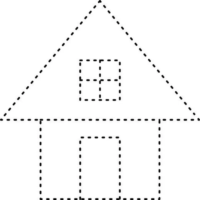Framed Print : Tracing house dotted lines shape for preschool and kindergarten school kids worksheet element for drawing practice Framed Print : Tracing house dotted lines shape for preschool and kindergarten school kids worksheet element for drawing practice