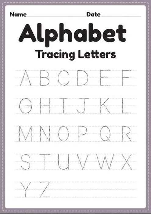Framed Print : Tracing letters alphabet worksheet for kindergarten and preschool kids for handwriting practice and educational activities in a printable page Framed Print : Tracing letters alphabet worksheet for kindergarten and preschool kids for handwriting practice and educational activities in a printable page