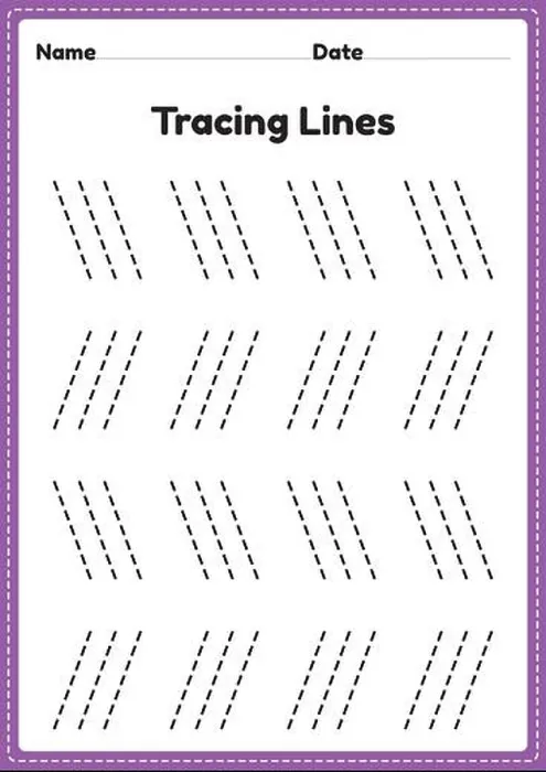 Framed Print : Tracing lines worksheet for kindergarten and preschool kids for educational activities in a printable illustration Framed Print : Tracing lines worksheet for kindergarten and preschool kids for educational activities in a printable illustration