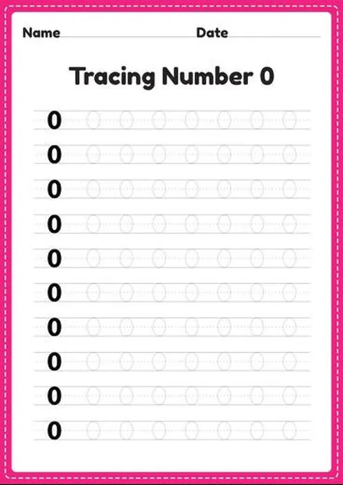 Framed Print : Tracing number 0 worksheet for kindergarten and preschool kids for educational handwriting practice in a printable page Framed Print : Tracing number 0 worksheet for kindergarten and preschool kids for educational handwriting practice in a printable page