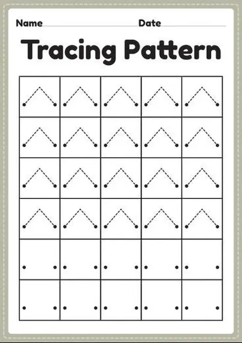 Framed Print : Tracing pattern lines worksheet for kindergarten Framed Print : Tracing pattern lines worksheet for kindergarten