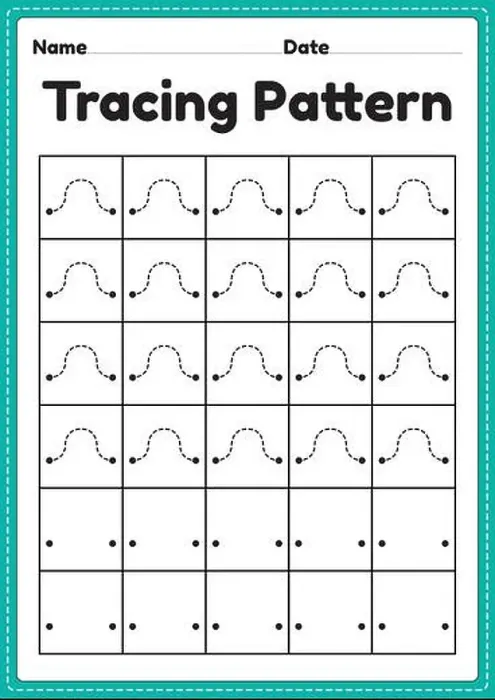 Framed Print : Tracing pattern wave lines worksheet for kindergarten Framed Print : Tracing pattern wave lines worksheet for kindergarten