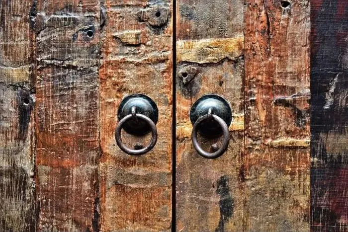 Framed Print : Traditional Chinese door handles on a wooden door Framed Print : Traditional Chinese door handles on a wooden door