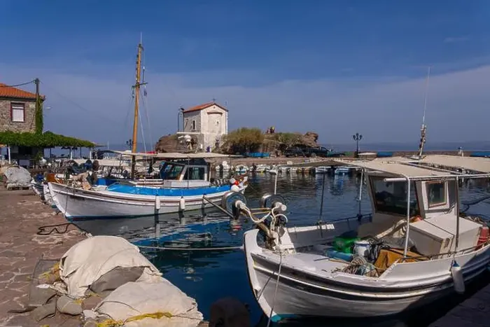 Framed Print : Traditional Fishing boats in Lesbos, Greece. Lesbos or Lesvos is a Greek island located in the northeastern Aegean Sea Framed Print : Traditional Fishing boats in Lesbos, Greece. Lesbos or Lesvos is a Greek island located in the northeastern Aegean Sea