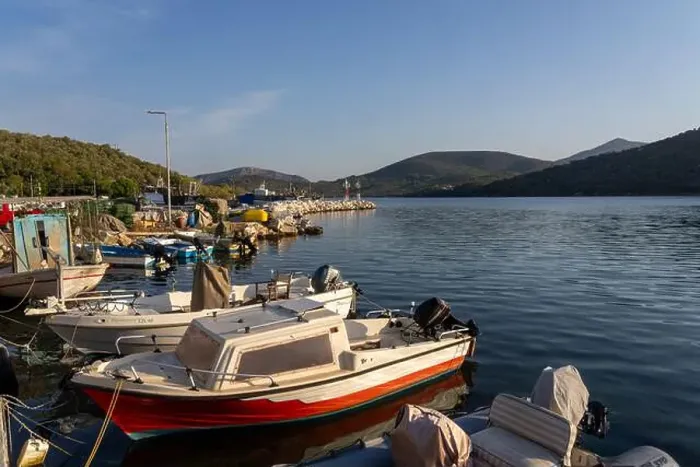 Framed Print : Traditional Fishing boats in Lesbos, Greece. Lesbos or Lesvos is a Greek island located in the northeastern Aegean Sea Framed Print : Traditional Fishing boats in Lesbos, Greece. Lesbos or Lesvos is a Greek island located in the northeastern Aegean Sea