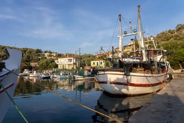 Framed Print : Traditional Fishing boats in Lesbos, Greece. Lesbos or Lesvos is a Greek island located in the northeastern Aegean Sea Framed Print : Traditional Fishing boats in Lesbos, Greece. Lesbos or Lesvos is a Greek island located in the northeastern Aegean Sea