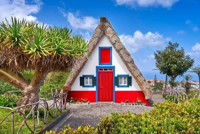 Framed Print : Traditional home palheiros, Santana, Madeira Island, Portugal
