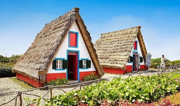 Traditional house palheiros - Santana, Madeira Island, Portugal
