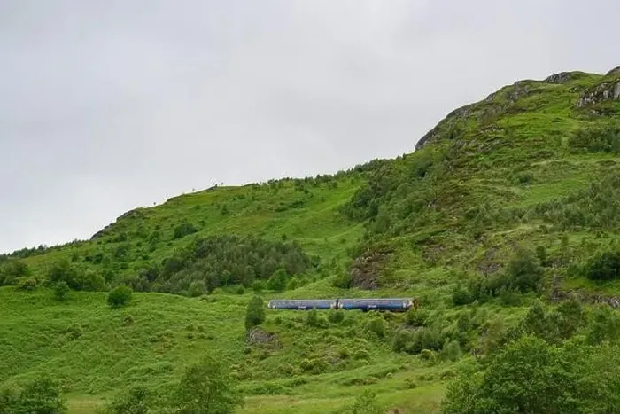 Framed Print : A train in the scottish highlands Framed Print : A train in the scottish highlands