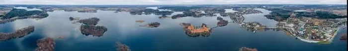 Framed Print : Trakai castle aerial drone view, Lithuania, panorama Framed Print : Trakai castle aerial drone view, Lithuania, panorama