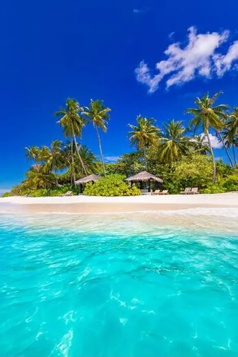 Framed Print : Tranquil beach scene. Sunny exotic tropical beach landscape for background or wallpaper. Design of summer vacation holiday concept. Luxury travel view Framed Print : Tranquil beach scene. Sunny exotic tropical beach landscape for background or wallpaper. Design of summer vacation holiday concept. Luxury travel view