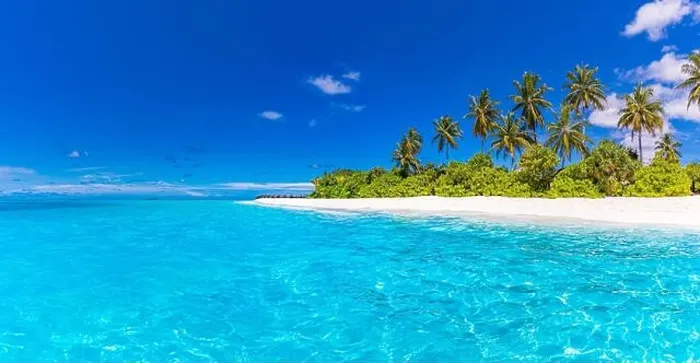 Framed Print : Tranquil beach scene. Sunny exotic tropical beach landscape for background or wallpaper. Design of summer vacation holiday concept. Luxury travel view Framed Print : Tranquil beach scene. Sunny exotic tropical beach landscape for background or wallpaper. Design of summer vacation holiday concept. Luxury travel view