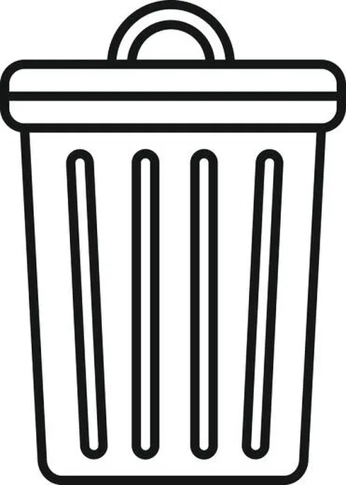 Framed Print : Trash bin icon. Outline trash bin vector icon for web design isolated on white background