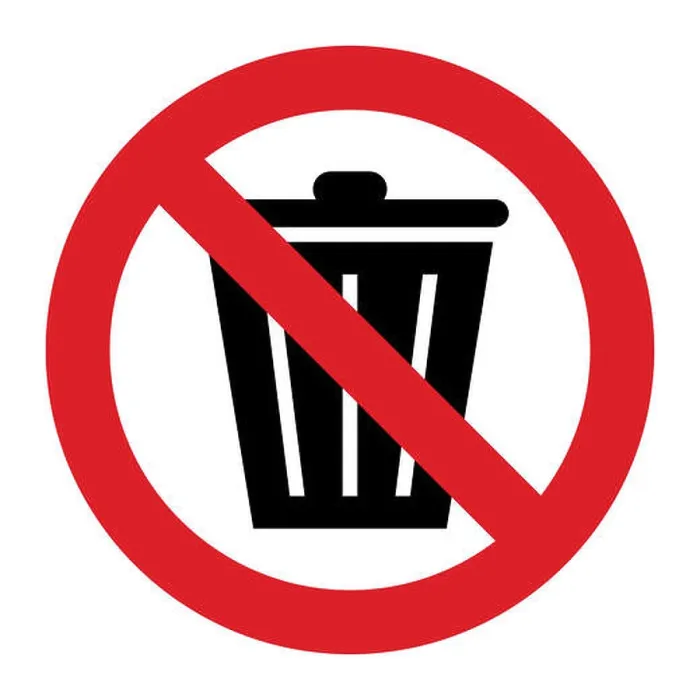Framed Print : No trash can sign. Don`t throw trash sign isolated on white background Framed Print : No trash can sign. Don`t throw trash sign isolated on white background