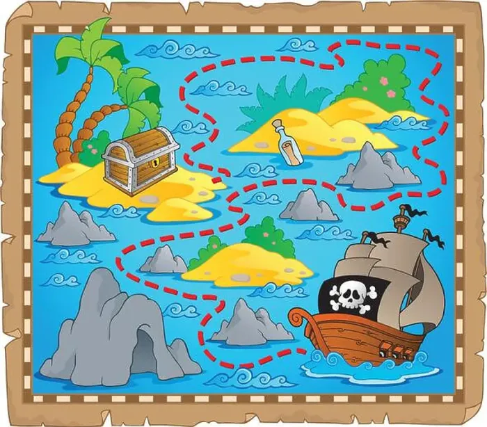 Framed Print : Treasure map theme image 3 Framed Print : Treasure map theme image 3