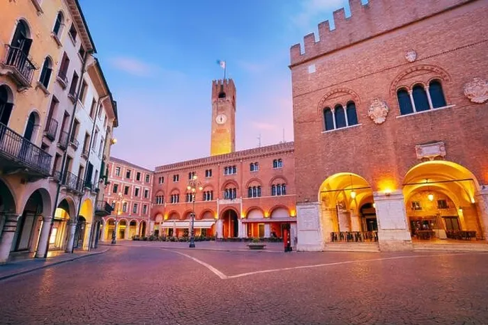 Framed Print : Treviso, Italy. Cityscape image of historical center of Treviso, Italy with old square at sunrise Framed Print : Treviso, Italy. Cityscape image of historical center of Treviso, Italy with old square at sunrise