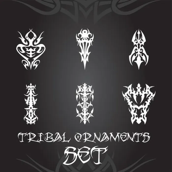 Framed Print : Tribal ornaments and tattoo design elements set Framed Print : Tribal ornaments and tattoo design elements set