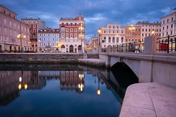 Trieste, Italy. Cityscape image of downtown Trieste, Italy at sunrise