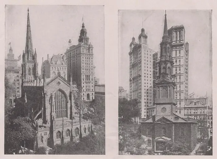 Framed Print : Trinity Church, at Broadway, facing wall Street Framed Print : Trinity Church, at Broadway, facing wall Street