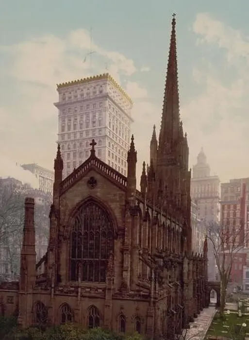Framed Print : Trinity Church, Manhattan, New York City 1901 Framed Print : Trinity Church, Manhattan, New York City 1901