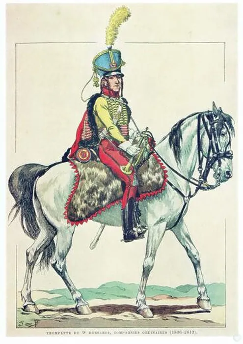 Framed Print : trompette du 9e régiment de hussards 1806 - 1812