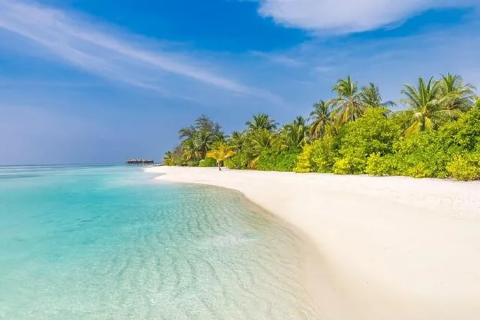 Framed Print : Tropical beach background as summer landscape with beach swing or hammock and white sand and calm sea for beach banner. Perfect beach scene vacation Framed Print : Tropical beach background as summer landscape with beach swing or hammock and white sand and calm sea for beach banner. Perfect beach scene vacation