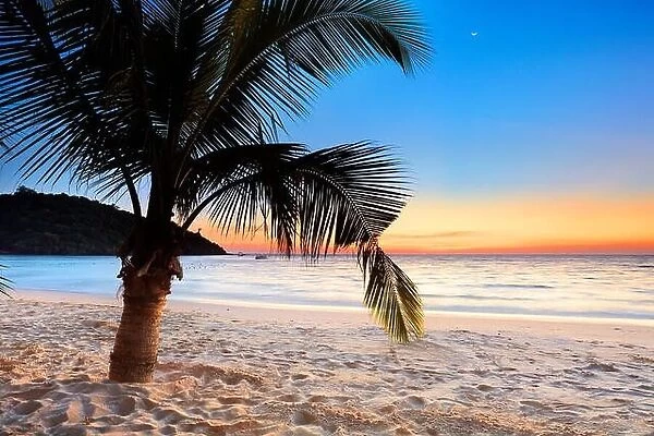 Tropical beach after sunset, Ko Samet Island, Thailand