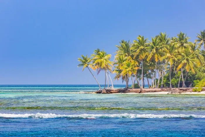 Framed Print : Tropical island beach. Palm trees near blue sea, tranquil nature concept. Exotic beach scenery Framed Print : Tropical island beach. Palm trees near blue sea, tranquil nature concept. Exotic beach scenery