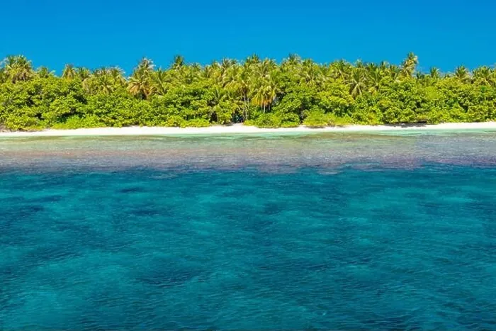Framed Print : Tropical island paradise, layers of nature. Blue sea water with turquoise lagoon and palm trees on white sand. Exotic travel beach, summer landscape Framed Print : Tropical island paradise, layers of nature. Blue sea water with turquoise lagoon and palm trees on white sand. Exotic travel beach, summer landscape