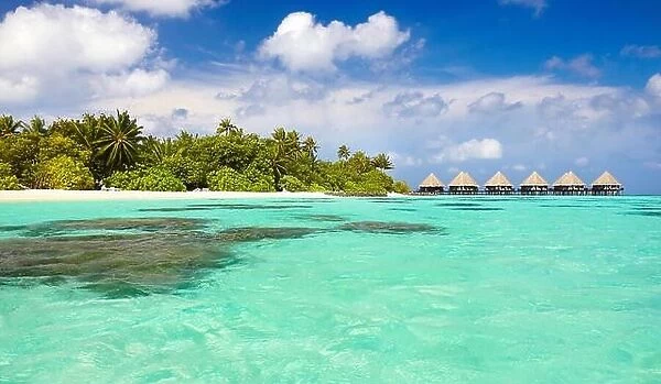 Tropical landscape at Maldives Islands, Ari Atoll