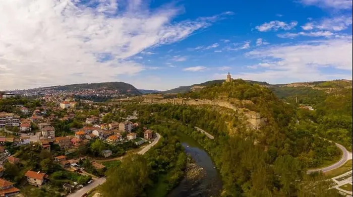 Framed Print : Tsarevets Fortress in Veliko Tarnovo, Bulgaria. Aerial drone footage Framed Print : Tsarevets Fortress in Veliko Tarnovo, Bulgaria. Aerial drone footage