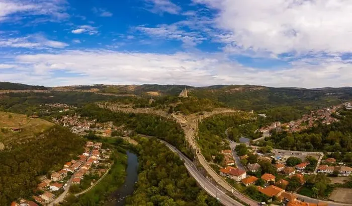 Framed Print : Tsarevets Fortress in Veliko Tarnovo, Bulgaria. Aerial drone footage Framed Print : Tsarevets Fortress in Veliko Tarnovo, Bulgaria. Aerial drone footage