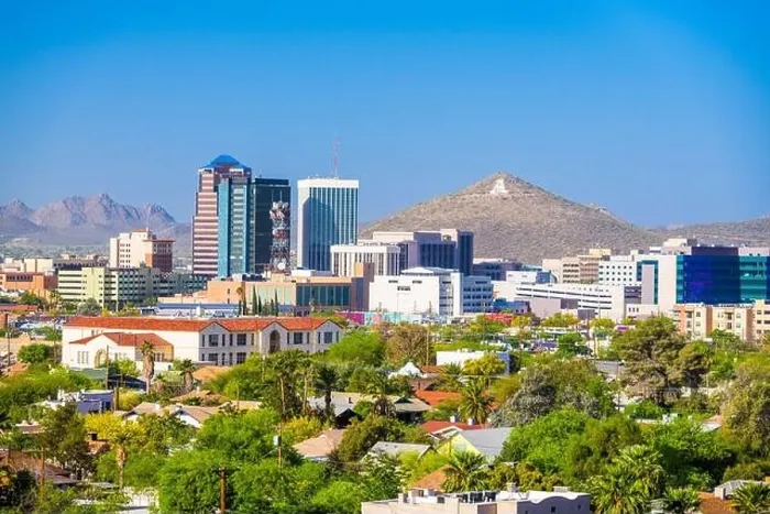 Framed Print : Tucson, Arizona, USA downtown city skyline in the afternoon Framed Print : Tucson, Arizona, USA downtown city skyline in the afternoon