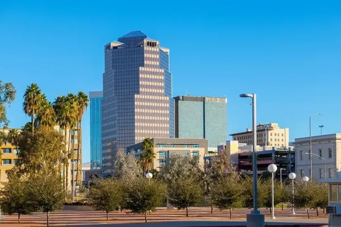 Framed Print : Tucson modern skyscrapers including One South Church building on Church Avenue in downtown Tucson, Arizona AZ, USA Framed Print : Tucson modern skyscrapers including One South Church building on Church Avenue in downtown Tucson, Arizona AZ, USA
