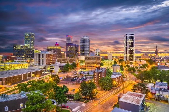Framed Print : Tulsa, Oklahoma, USA skyline at twilight Framed Print : Tulsa, Oklahoma, USA skyline at twilight