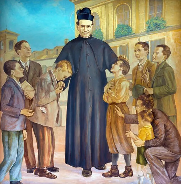 Framed Print : TURIN, ITALY - MARCH 15, 2017: The painting of Saint Don Bosco in the middle of his boys in church Basilica Maria Ausiliatrice by Paolo Giovanni Crida Framed Print : TURIN, ITALY - MARCH 15, 2017: The painting of Saint Don Bosco in the middle of his boys in church Basilica Maria Ausiliatrice by Paolo Giovanni Crida