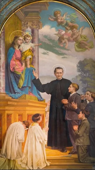 Framed Print : TURIN, ITALY - MARCH 15, 2017: The painting of Don Bosco and Mary Help of Christians in church Basilica Maria Ausiliatrice by Paolo Giovanni Crida Framed Print : TURIN, ITALY - MARCH 15, 2017: The painting of Don Bosco and Mary Help of Christians in church Basilica Maria Ausiliatrice by Paolo Giovanni Crida